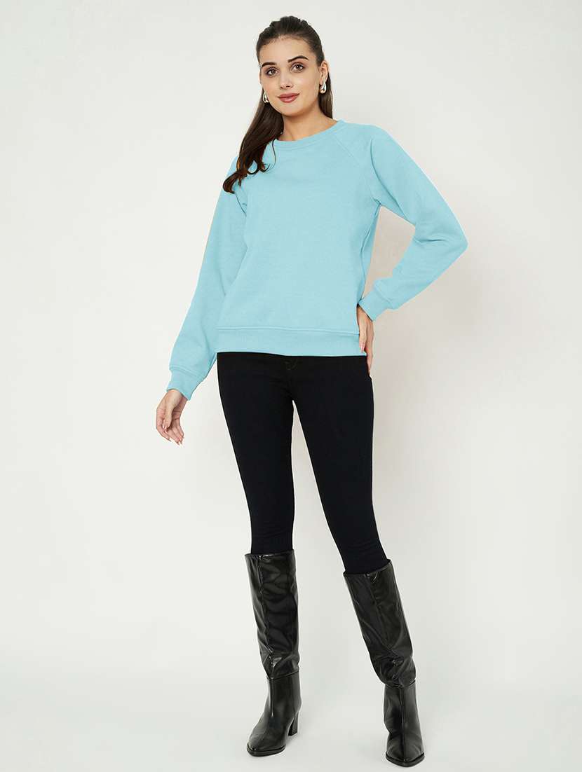 women plus size solid long sleeves sweatshirt - 21741302 -  Standard Image - 3
