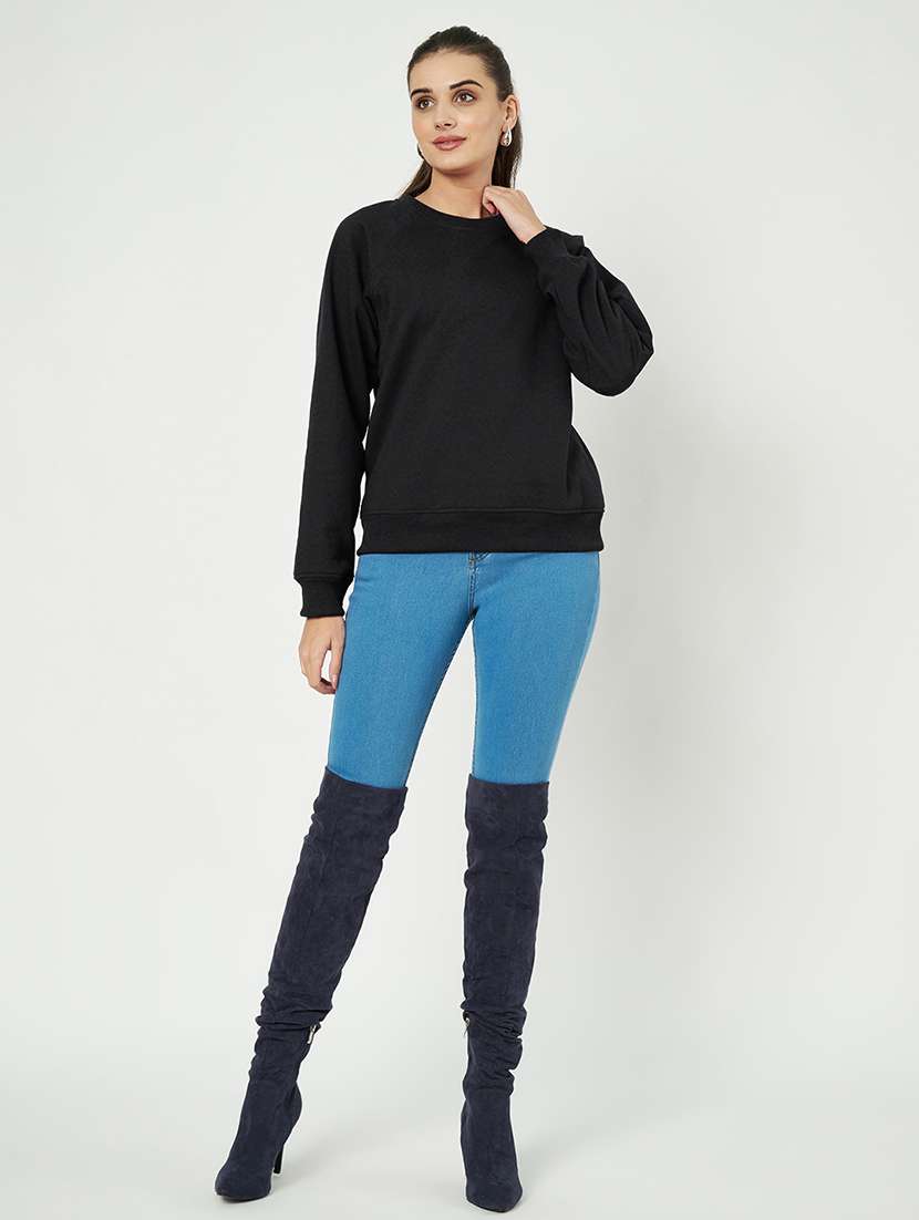 women plus size solid long sleeves sweatshirt - 21741312 -  Standard Image - 3