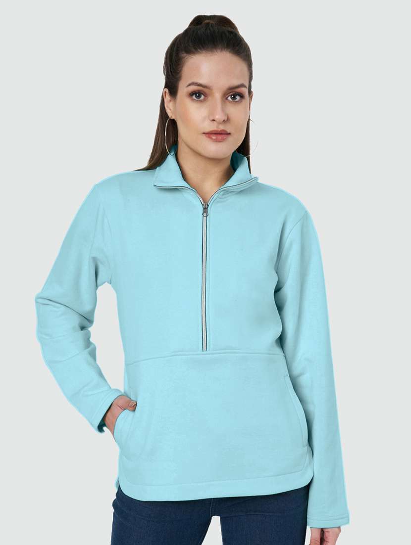 women plus size solid long sleeves sweatshirt - 21741313 - Zoom Image - 0