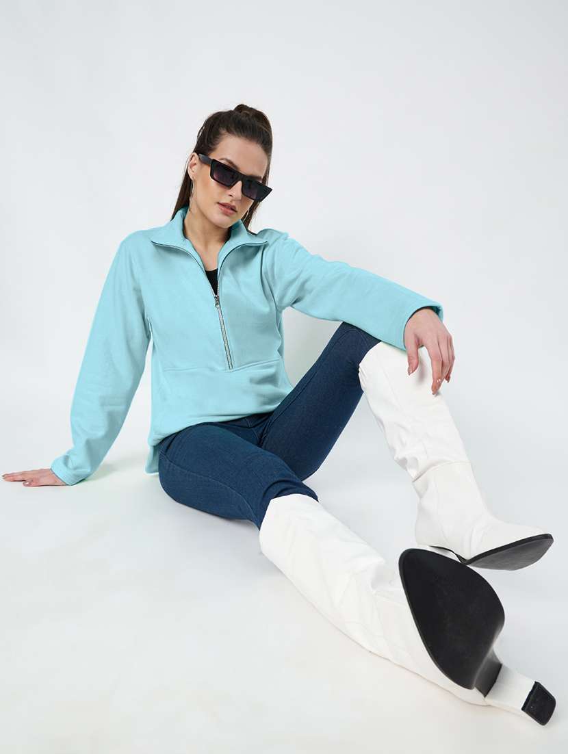 women plus size solid long sleeves sweatshirt - 21741313 - Standard Image - 3
