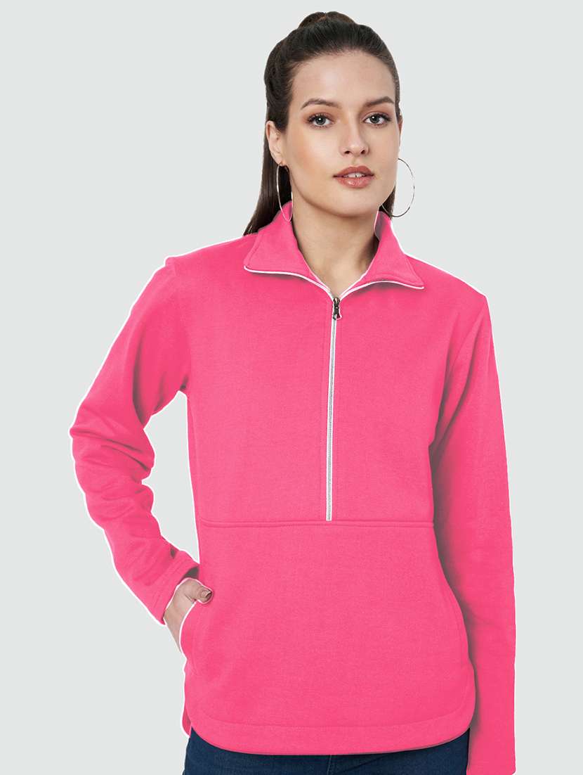 women plus size solid long sleeves sweatshirt - 21741320 - Zoom Image - 0