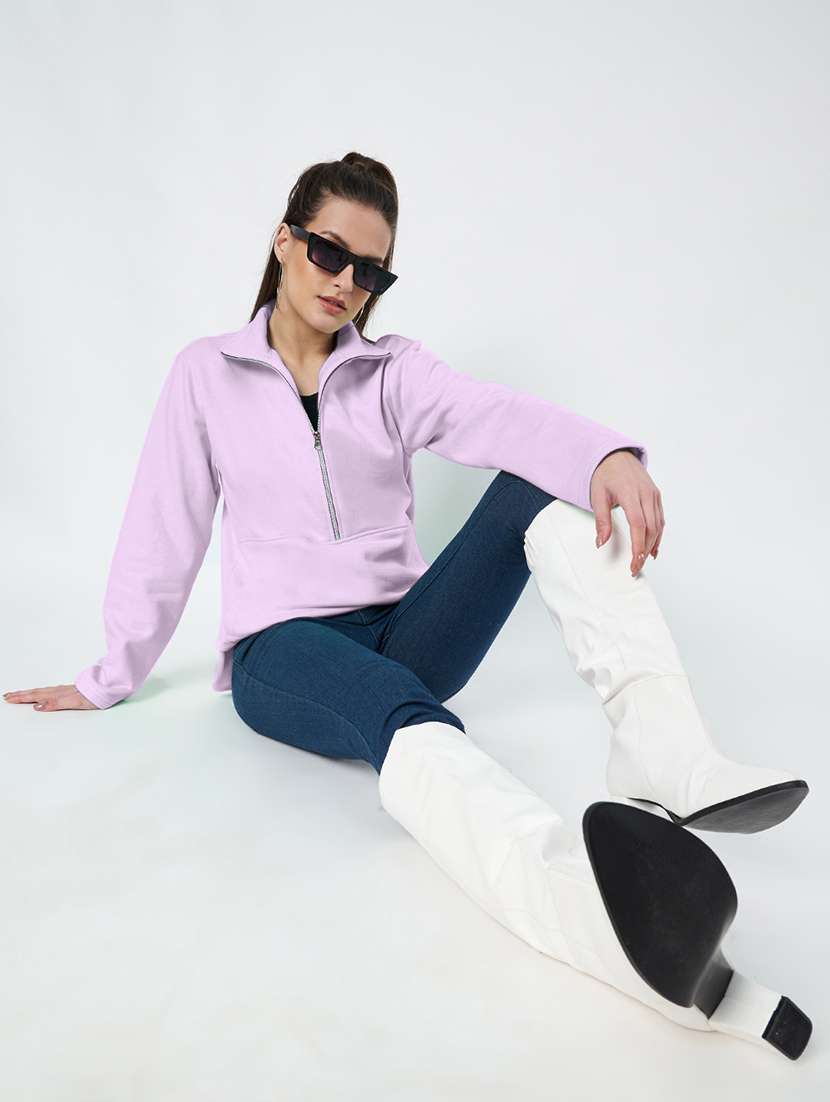 women plus size solid long sleeves sweatshirt - 21741322 -  Standard Image - 3