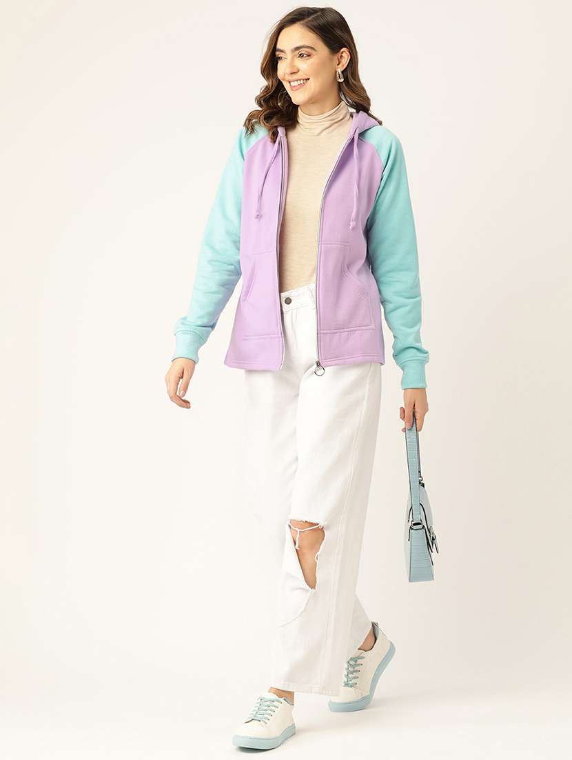 women color blocked hooded sweatshirt - 21741348 -  Standard Image - 3