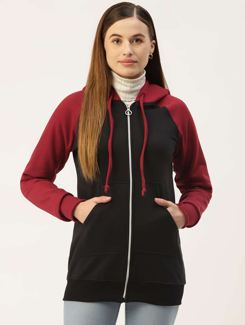 women color blocked hooded sweatshirt - 21741349 -  Zoom Image - 0