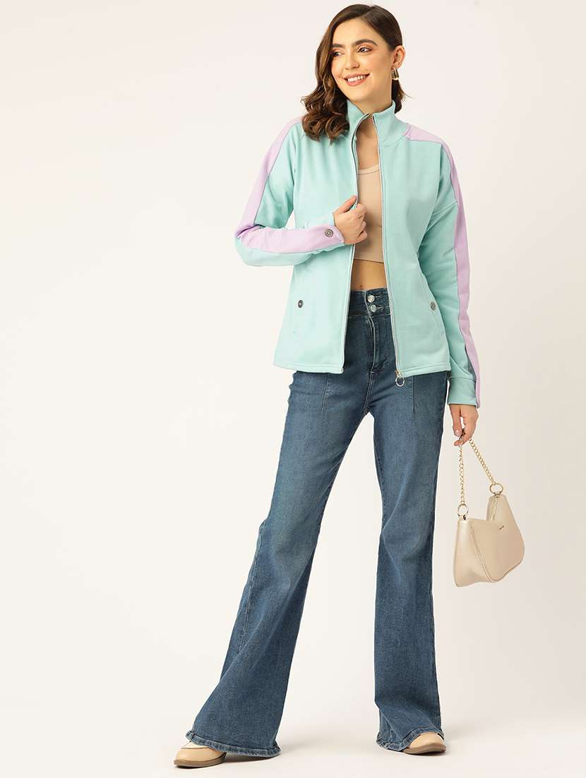 women color blocked long sleeves sweatshirt - 21741394 -  Standard Image - 3