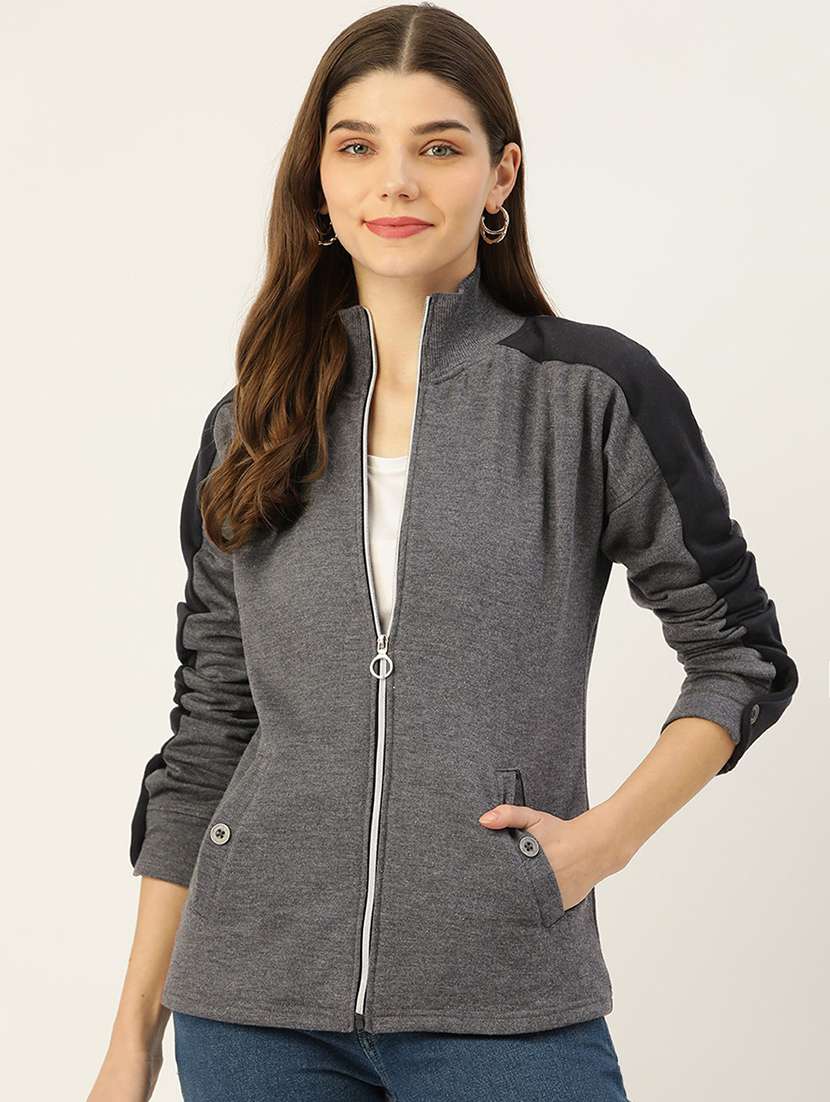 women color blocked long sleeves sweatshirt - 21741413 - Zoom Image - 0