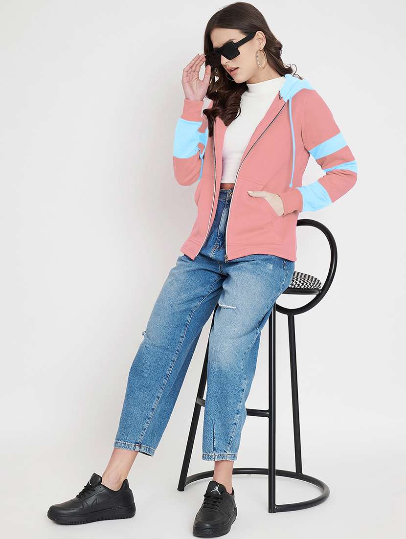 women color blocked long sleeves sweatshirt - 21741421 -  Standard Image - 3