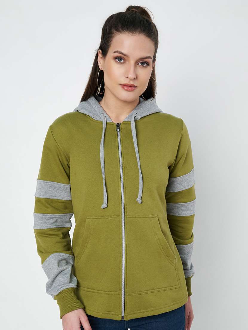 women color blocked long sleeves sweatshirt