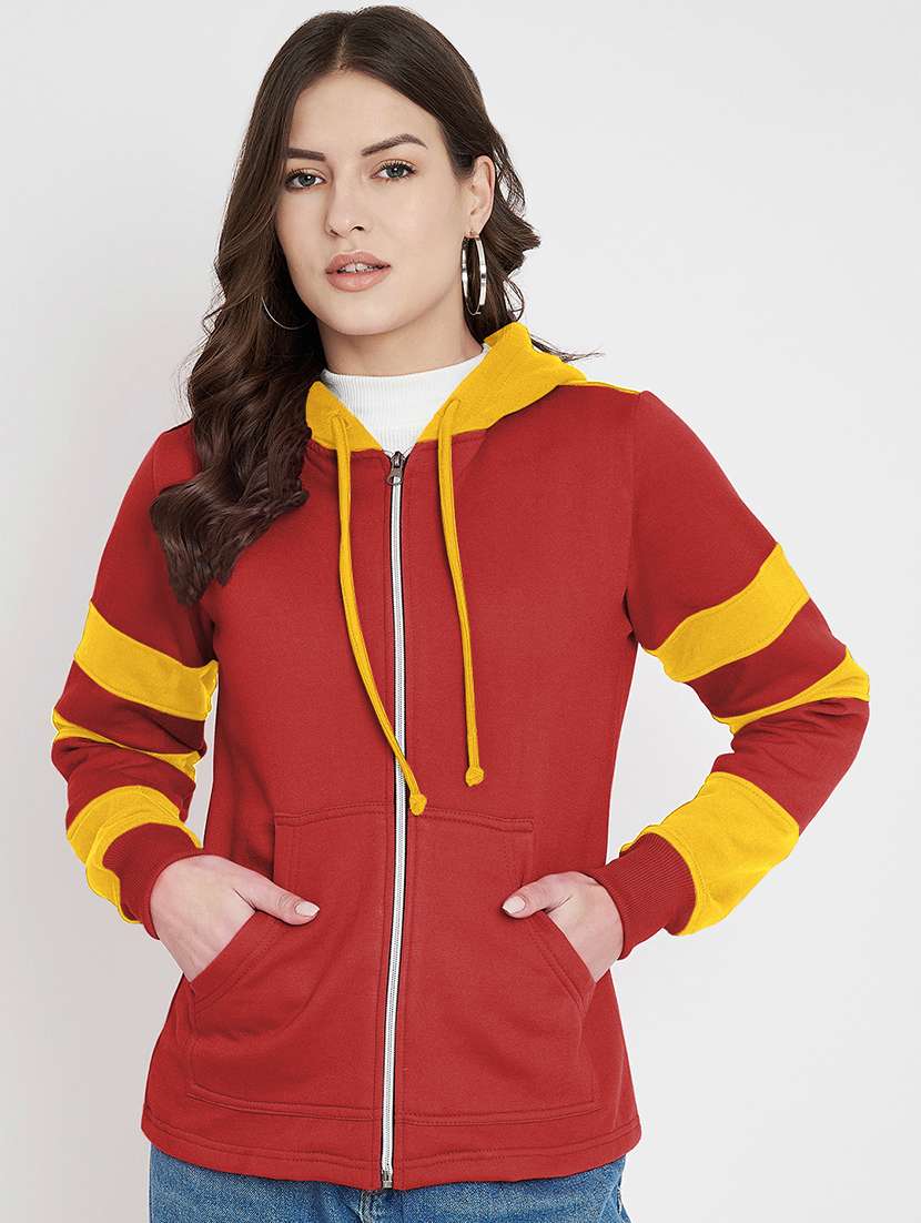 women color blocked long sleeves sweatshirt