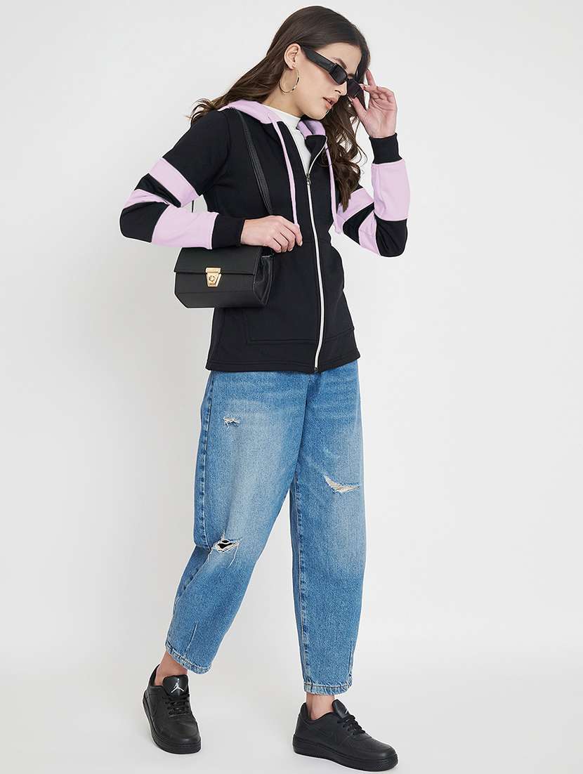 women color blocked long sleeves sweatshirt - 21741441 -  Standard Image - 3