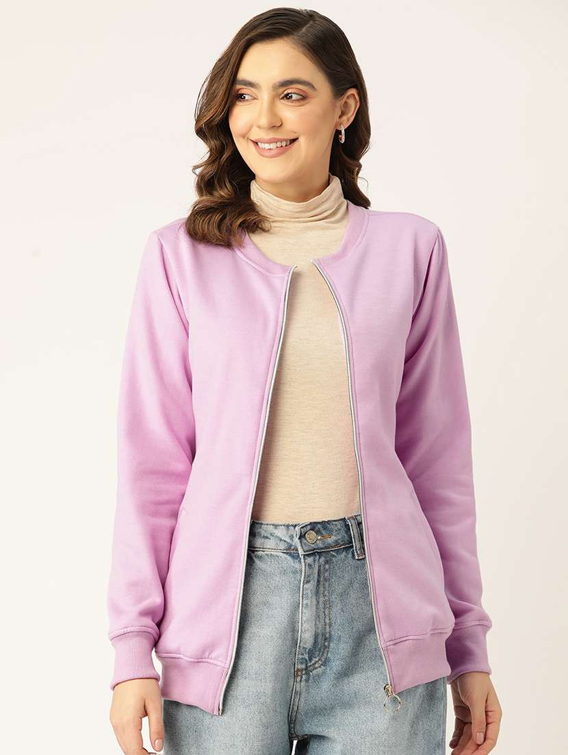 women solid long sleeves sweatshirt - 21741451 - Zoom Image - 0