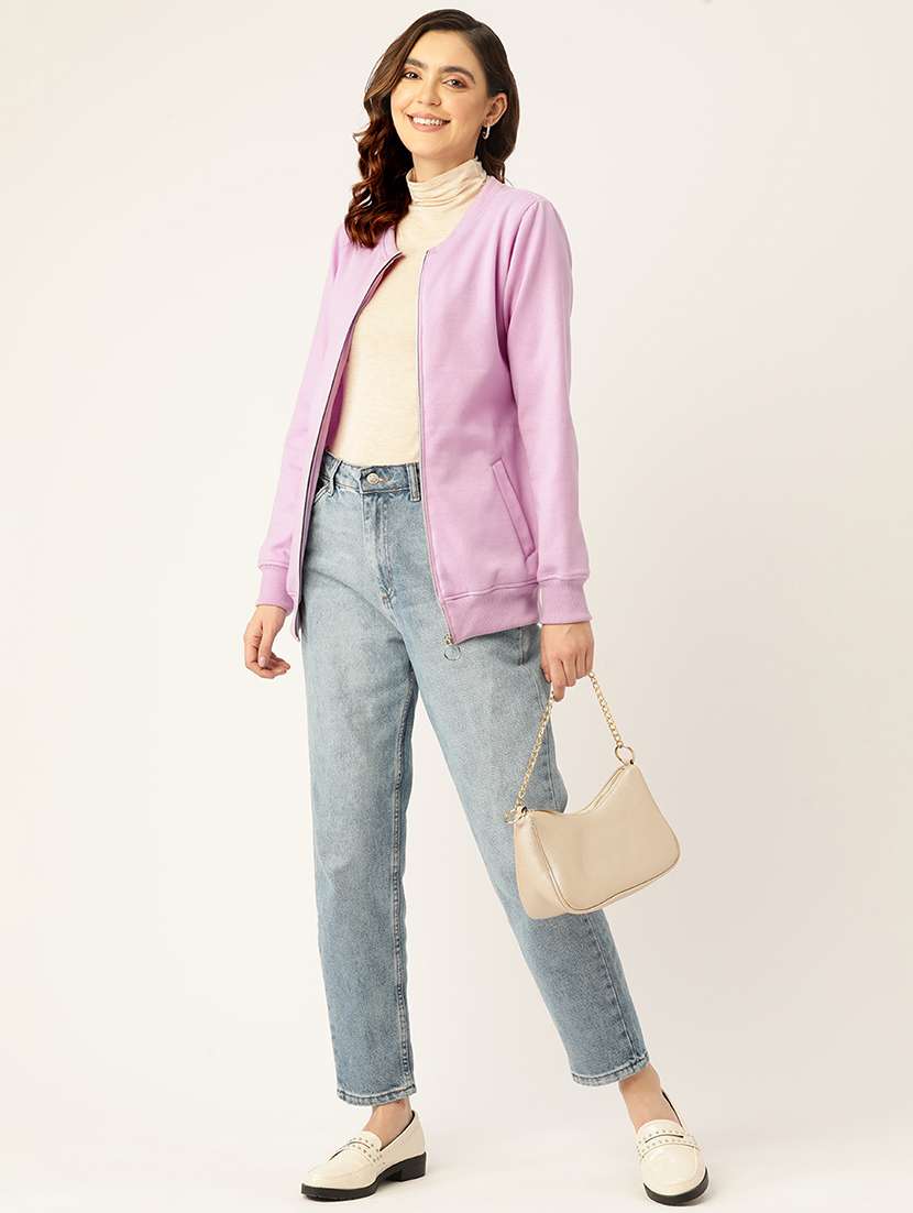 women solid long sleeves sweatshirt - 21741451 - Standard Image - 3