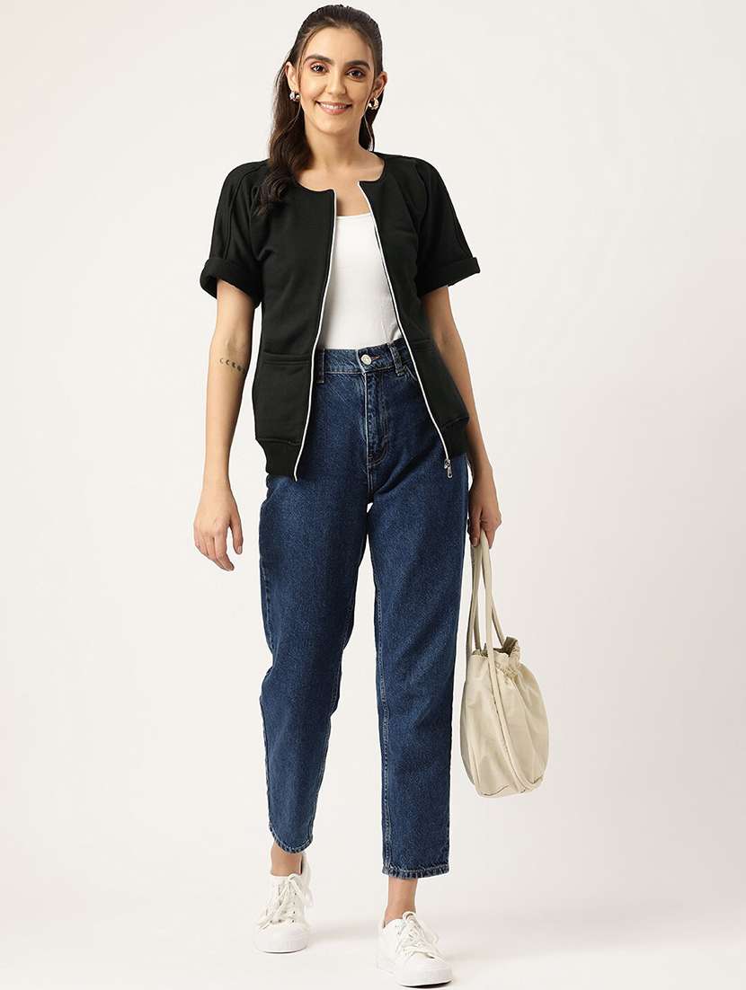 women solid short sleeves summer jacket - 21741642 - Standard Image - 3