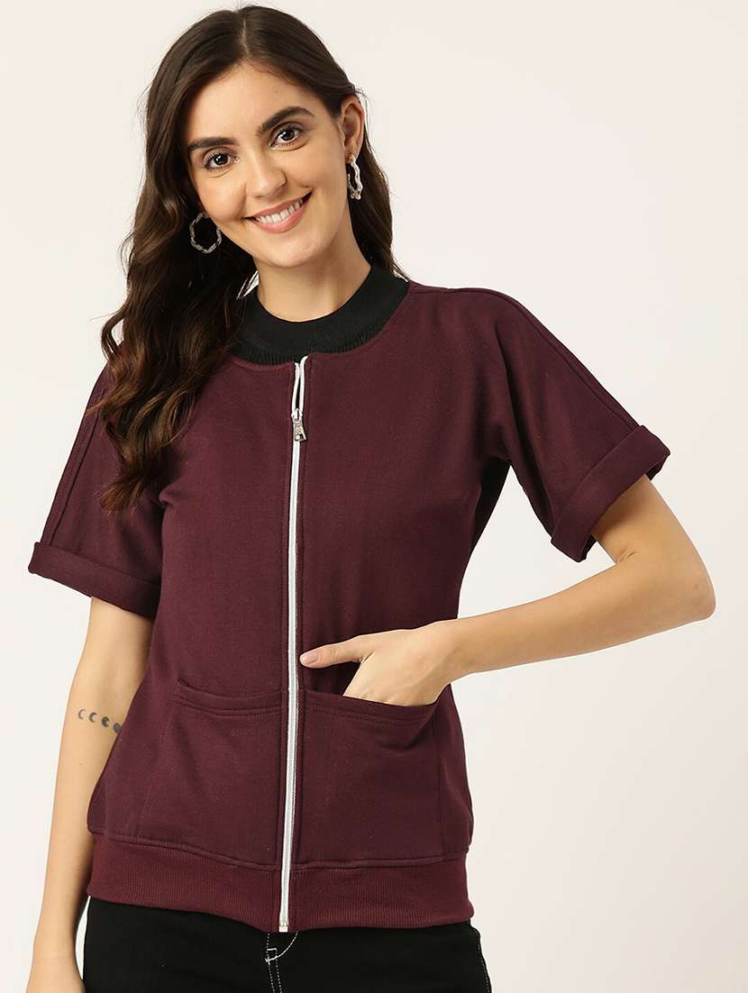 women solid short sleeves summer jacket - 21741643 - Zoom Image - 0