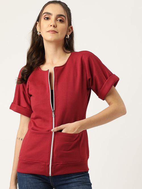 women solid short sleeves summer jacket - 21741647 - Standard Image - 0