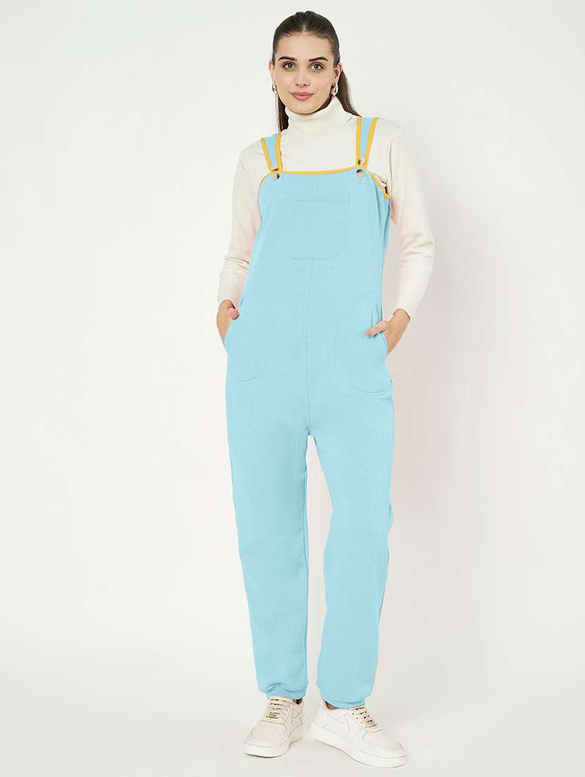 women solid sleeveless dungaree - 21741653 -  Zoom Image - 0