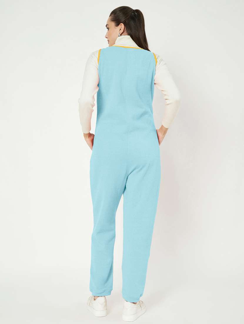 women solid sleeveless dungaree - 21741653 - Standard Image - 3