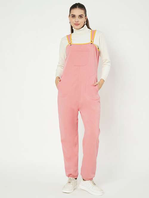 women solid sleeveless dungaree - 21741655 -  Standard Image - 0