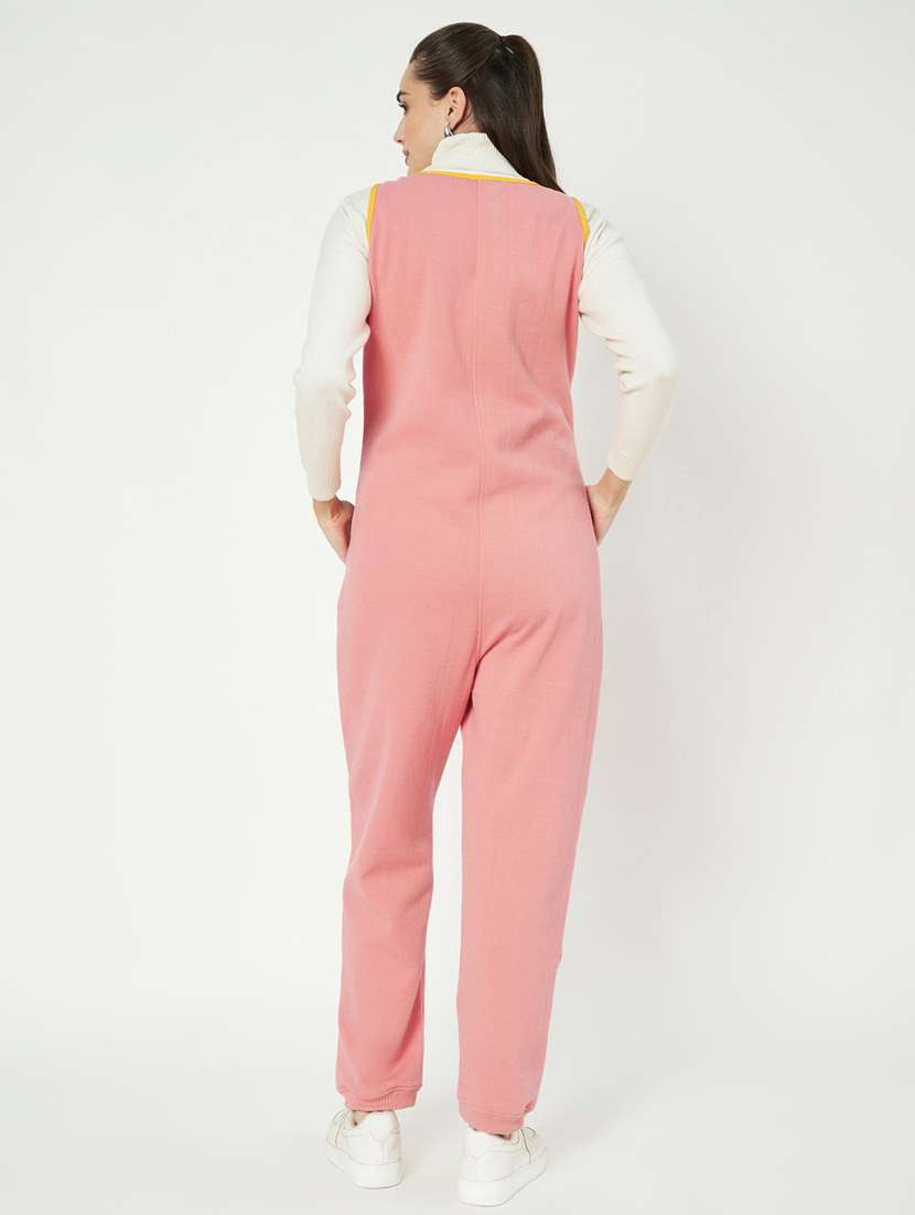 women solid sleeveless dungaree - 21741655 - Standard Image - 3