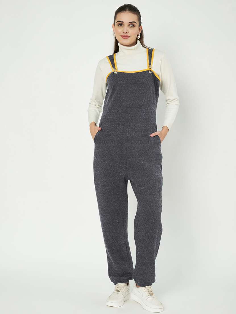 women solid sleeveless dungaree - 21741661 -  Zoom Image - 0