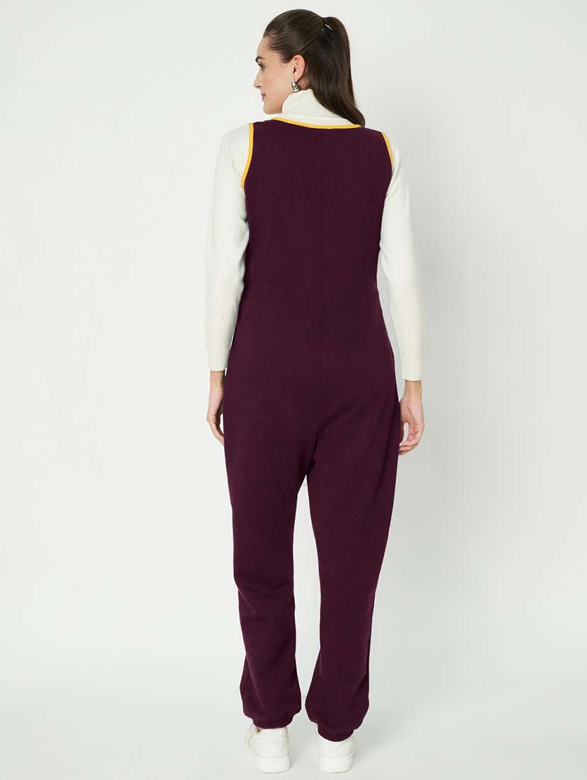 women solid sleeveless dungaree - 21741662 - Standard Image - 3