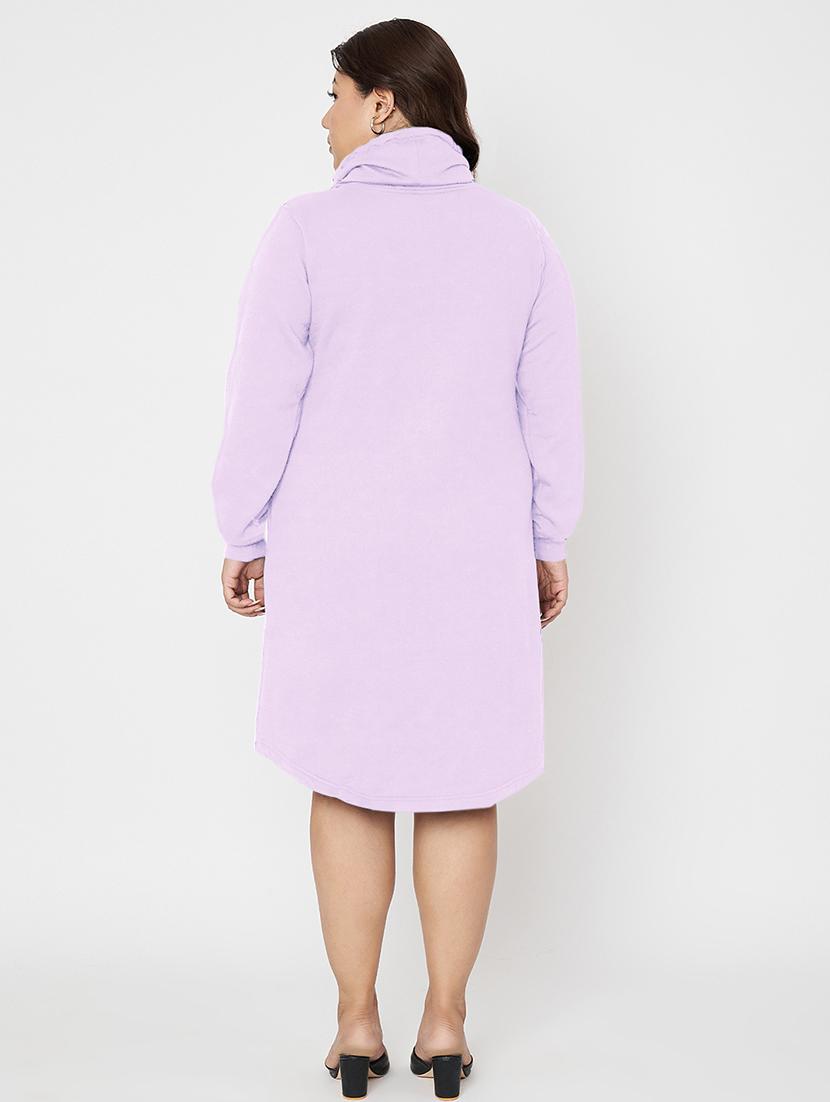 women solid long sleeves winter wear t-shirt dress - 21741672 - Standard Image - 3