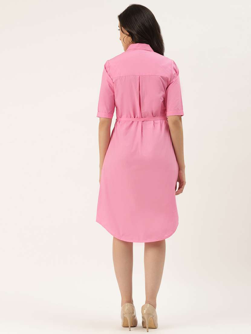 pink cotton blend aline dress - 21741732 -  Standard Image - 3