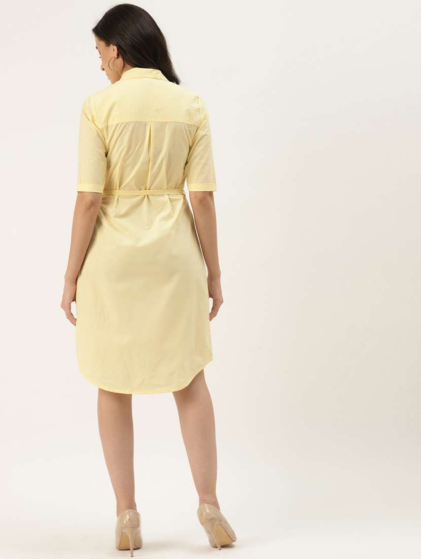 women solid collared a-line dress - 21741734 -  Standard Image - 3