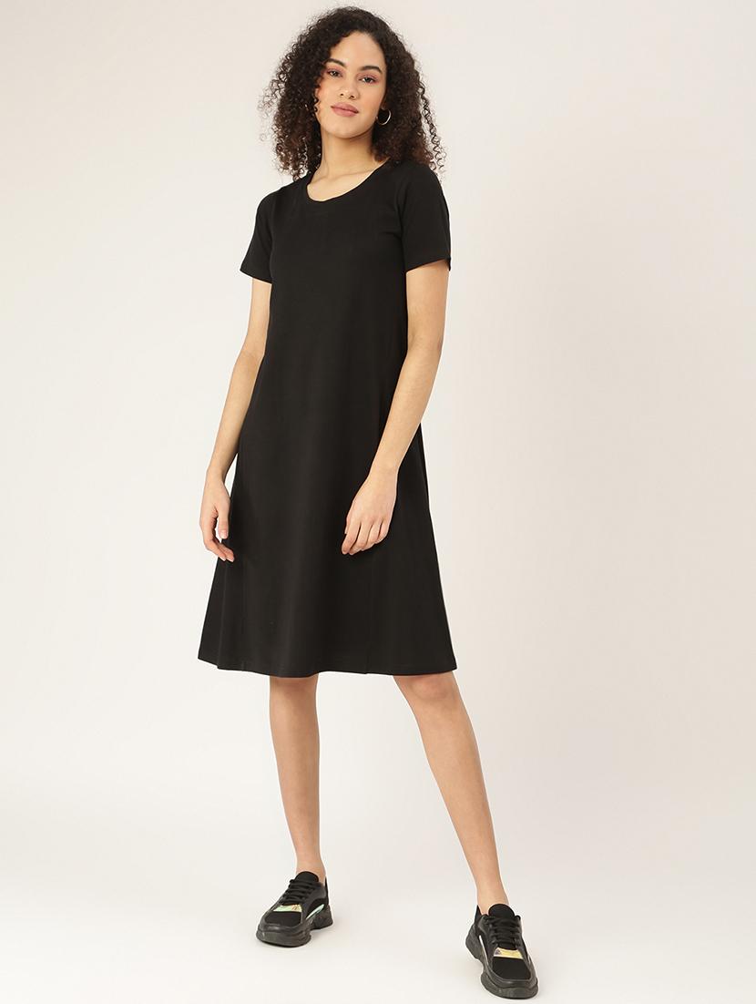 women solid round neck a-line dress - 21741817 - Zoom Image - 0
