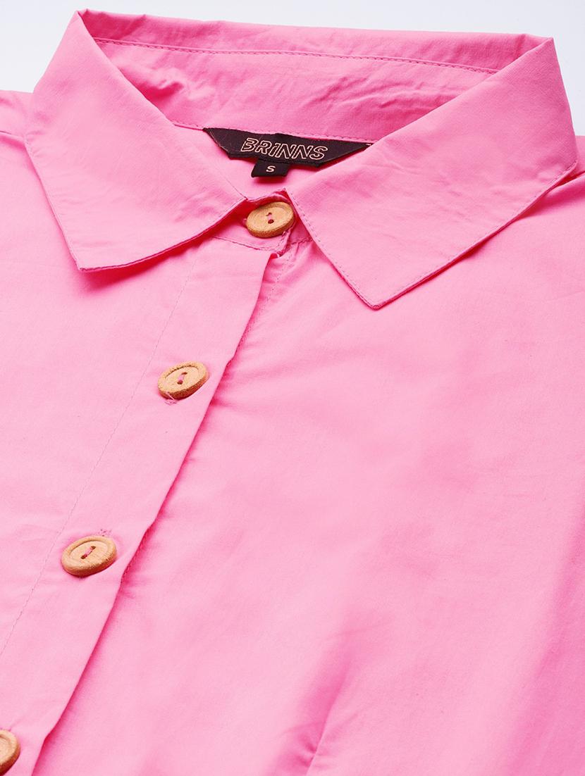women solid collared short sleeves shirt dress - 21741844 - Standard Image - 3