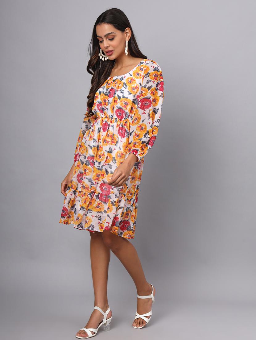 women floral print long sleeves tiered dress - 21741848 - Standard Image - 3