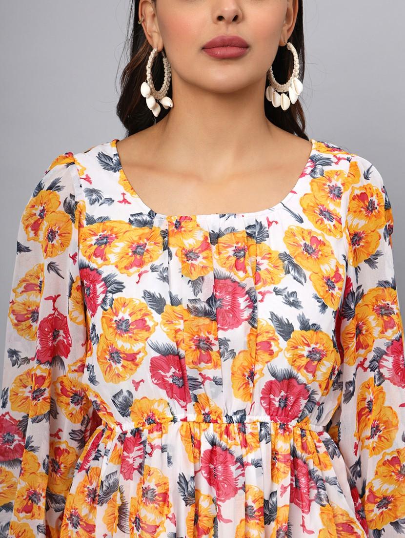 women floral print long sleeves tiered dress - 21741848 - Standard Image - 5