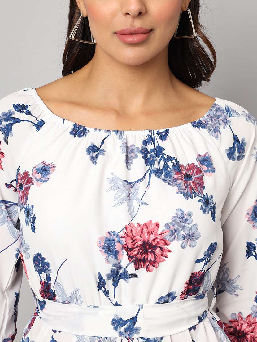women floral print off shoulder asymmetric dress - 21741861 -  Standard Image - 5