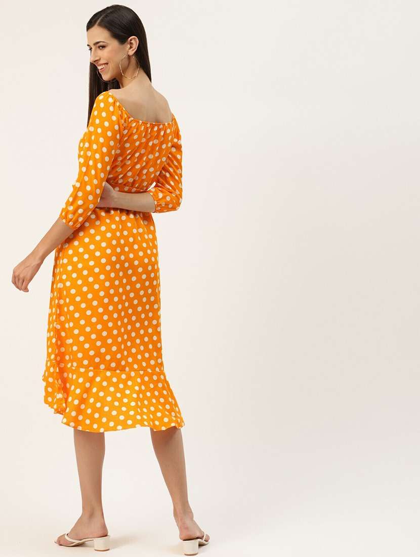 women printed off shoulder asymmetric dress - 21741867 - Standard Image - 3