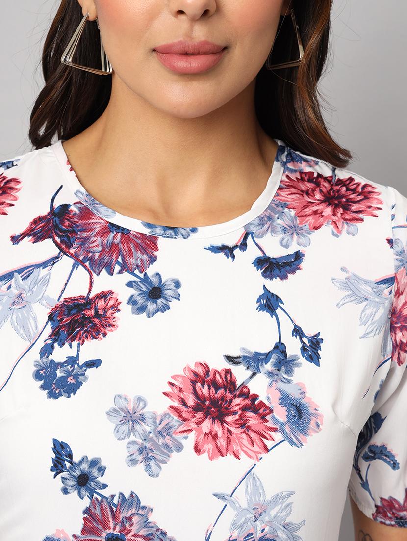 women floral print puff sleeves tiered dress - 21741872 - Standard Image - 5