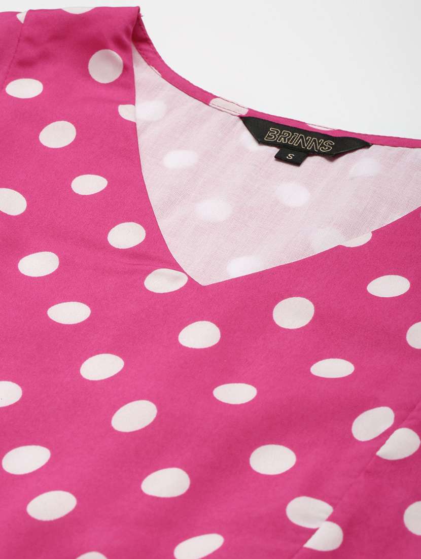 women polka doted ruffled sleeves a-line dress - 21741932 -  Standard Image - 5