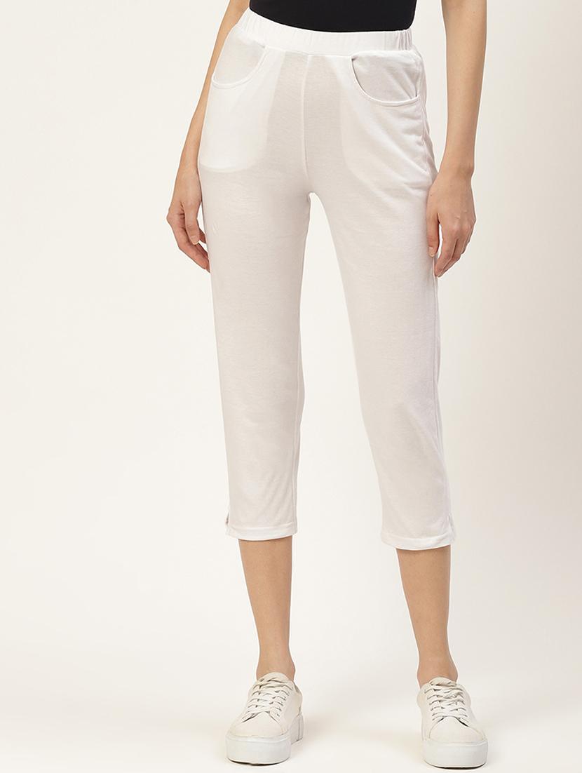women solid mid rise slim fit capri - 21742009 - Zoom Image - 0