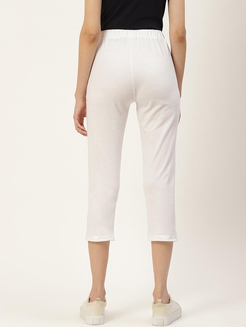 women solid mid rise slim fit capri - 21742009 - Standard Image - 3