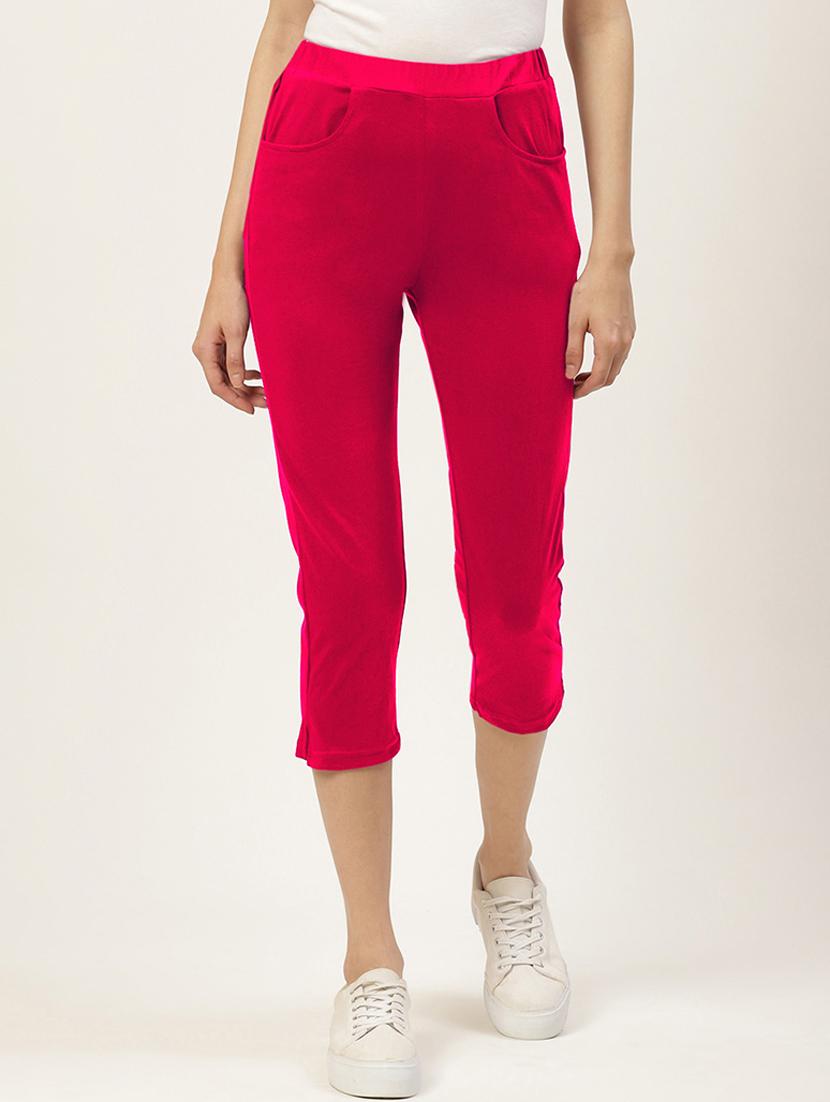 women solid mid rise slim fit capri - 21742024 - Zoom Image - 0
