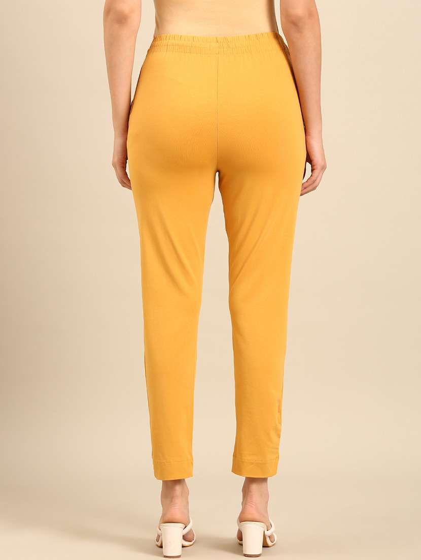 women solid mid rise cigarette pants - 21742135 - Standard Image - 3