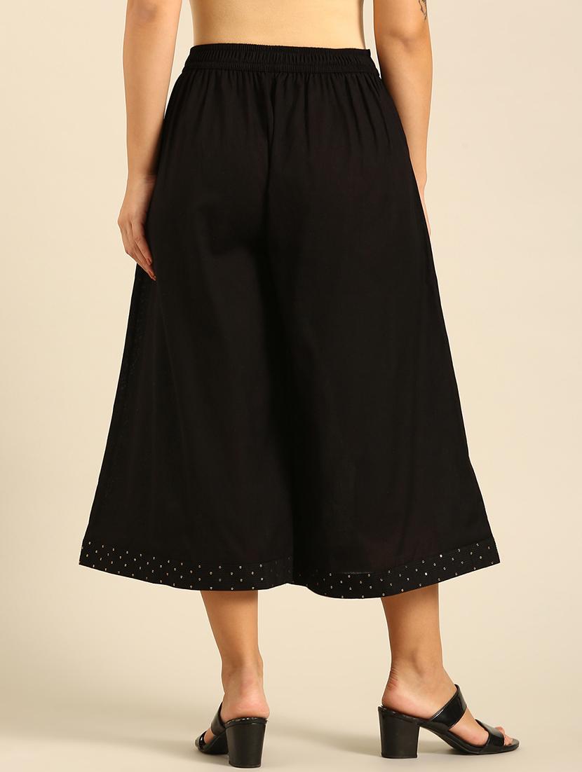 women solid high rise culottes - 21742151 - Standard Image - 3