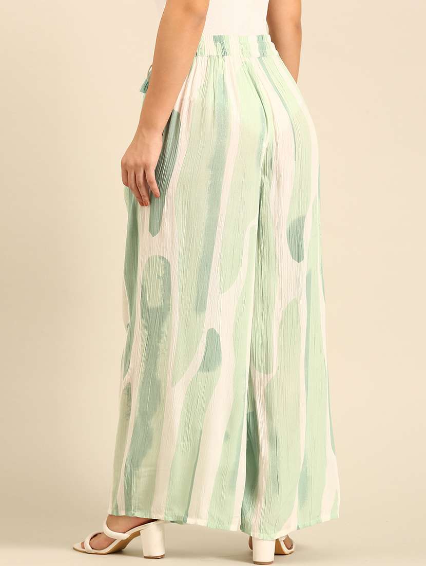 women printed high rise wide leg trouser - 21742166 -  Standard Image - 3