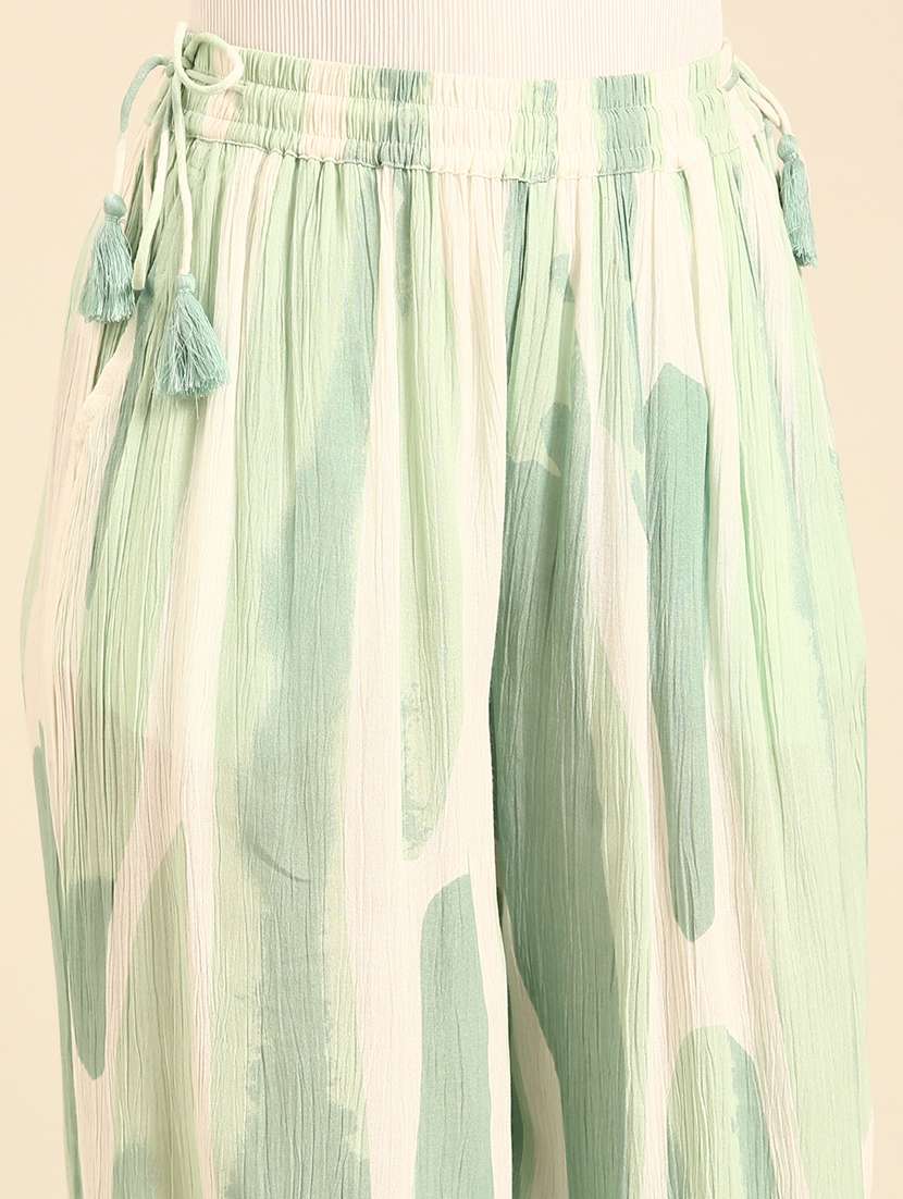 women printed high rise wide leg trouser - 21742166 -  Standard Image - 5