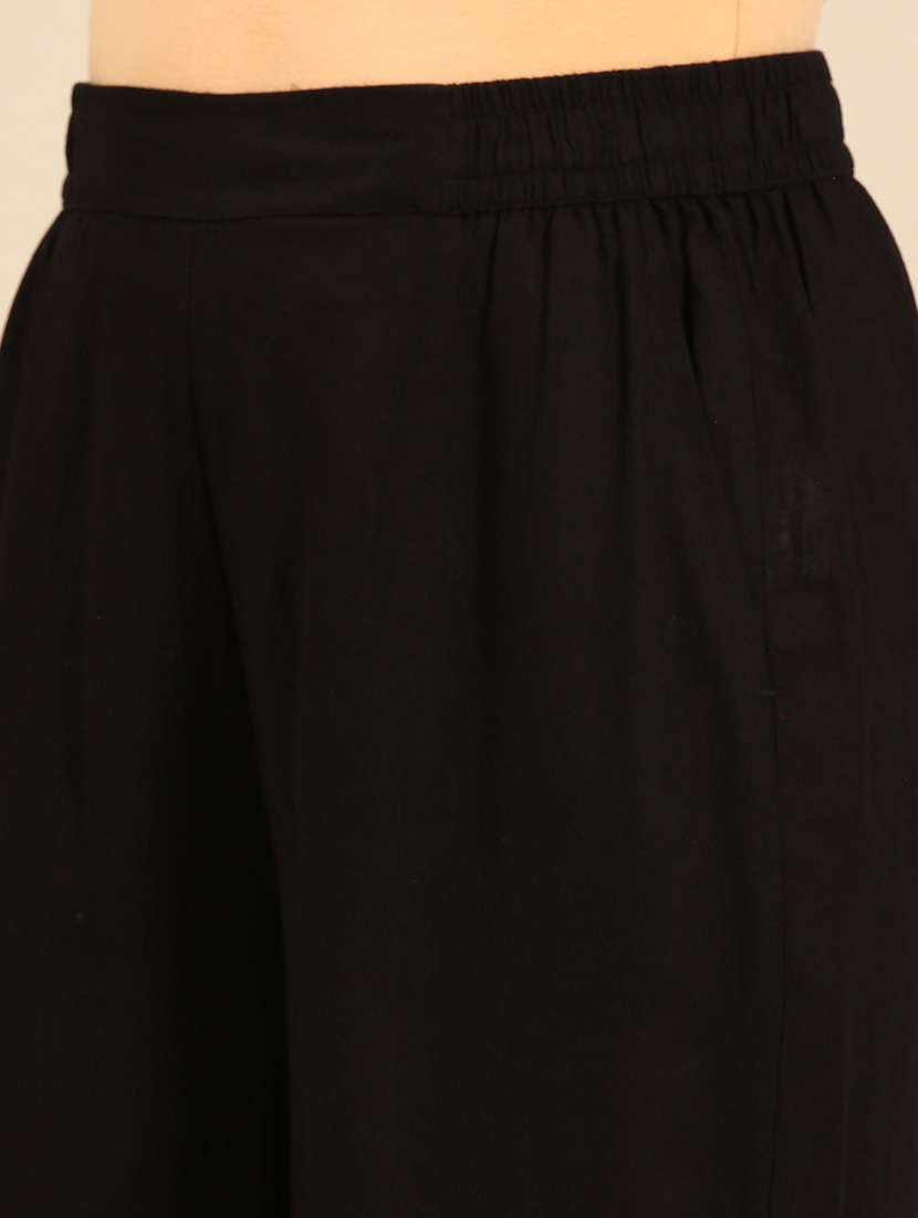 women solid high rise straight trouser - 21742169 -  Standard Image - 5