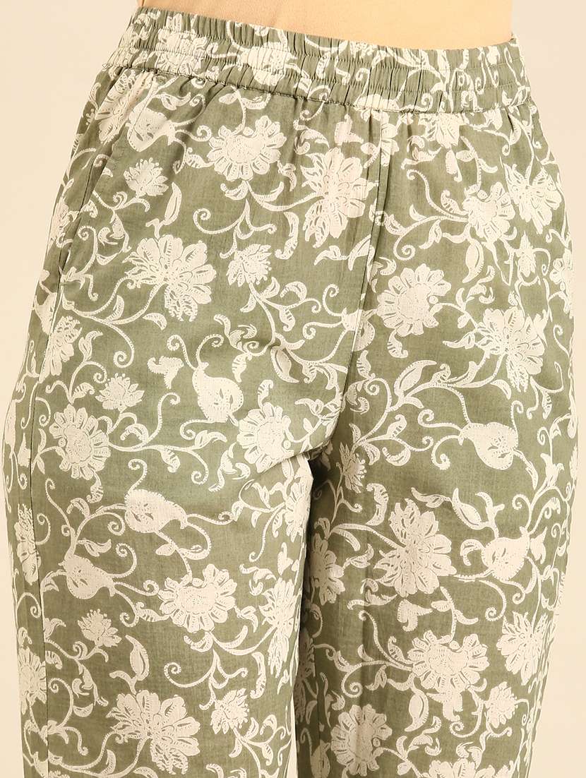 women printed mid rise straight pant - 21742175 -  Standard Image - 5