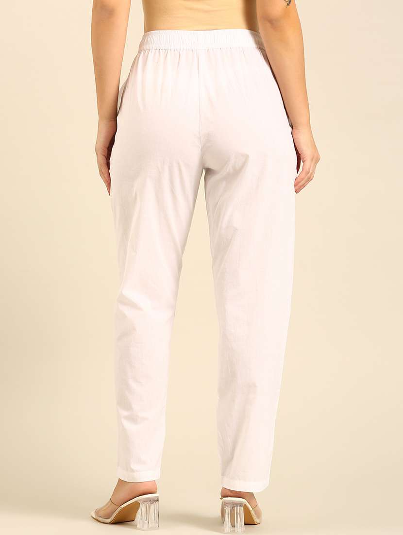 women solid mid rise straight pant - 21742177 -  Standard Image - 3