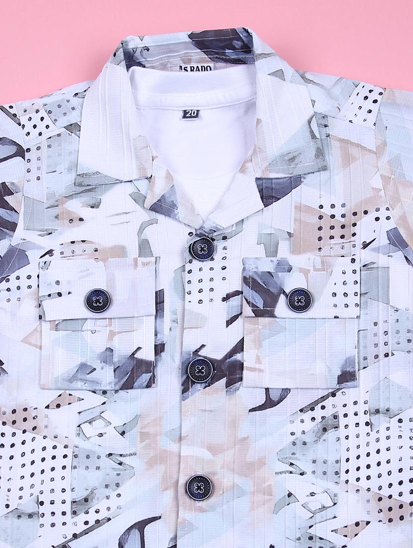 boys printed shirt and shorts set - 21742409 - Standard Image - 3