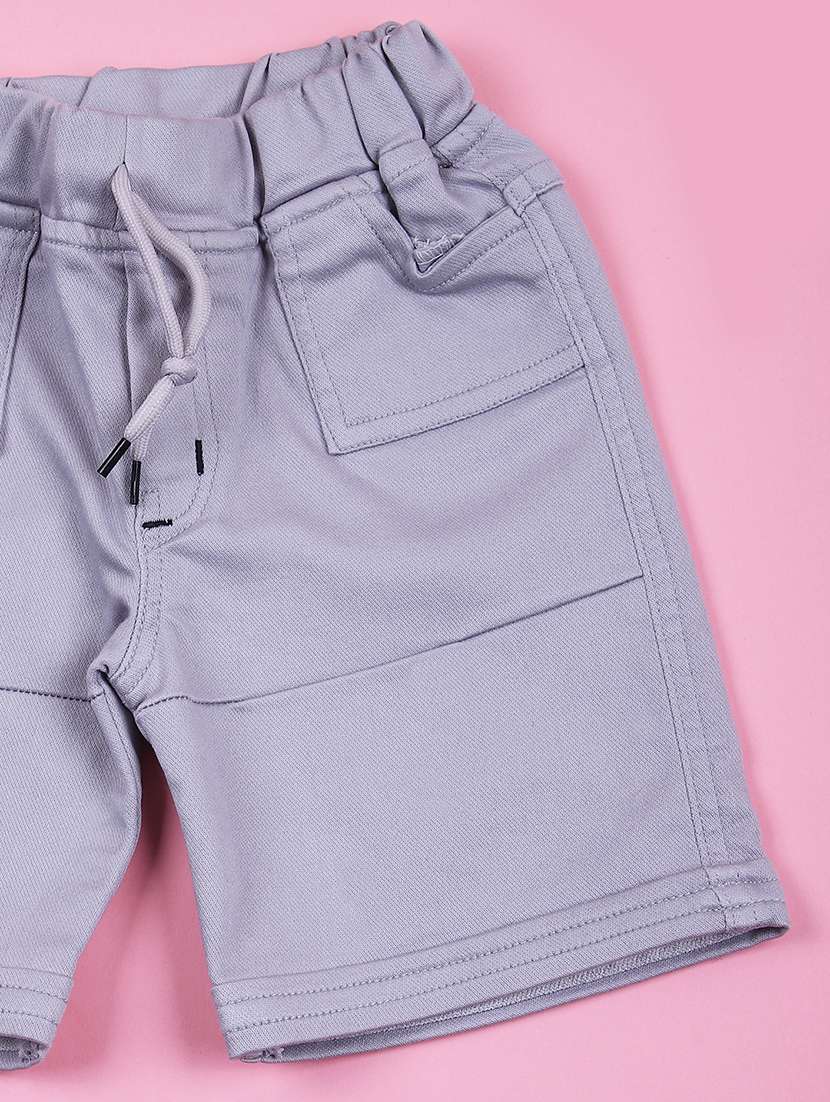 boys navy blue solid t-shirt and short set - 21742410 -  Standard Image - 3