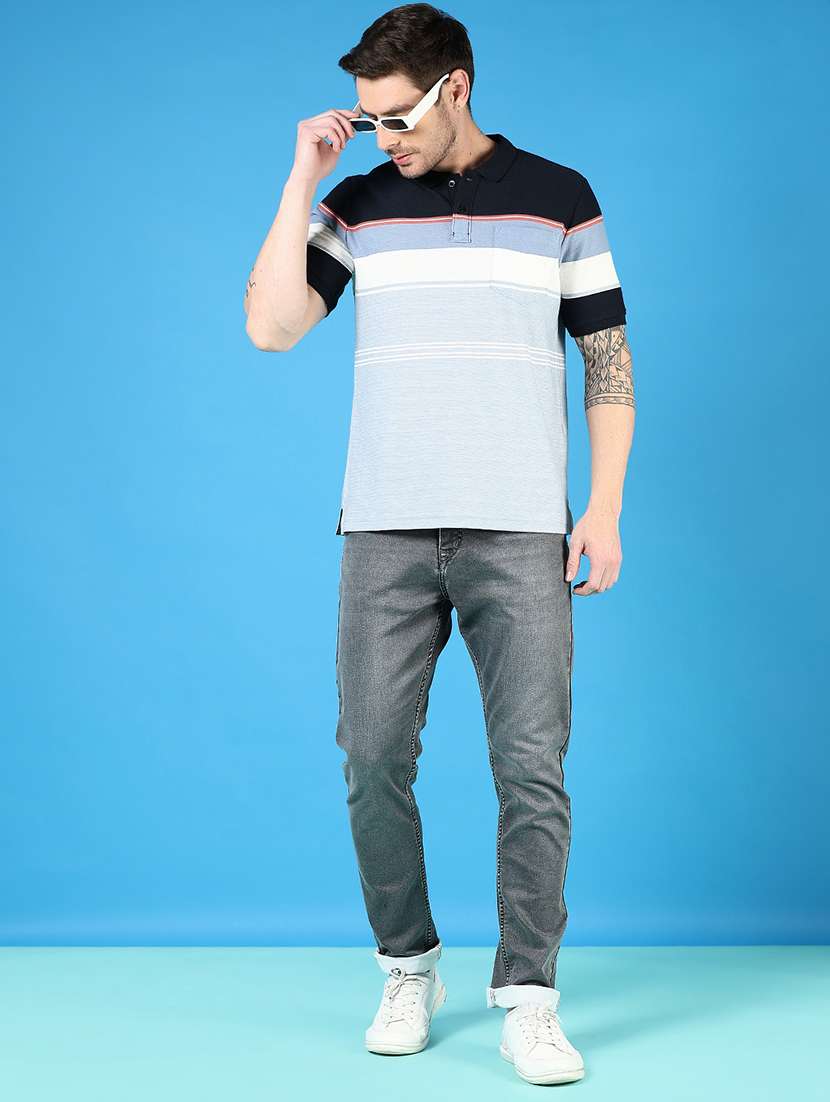 men striped short sleeve regular fit polo t-shirt - 21742432 -  Standard Image - 3