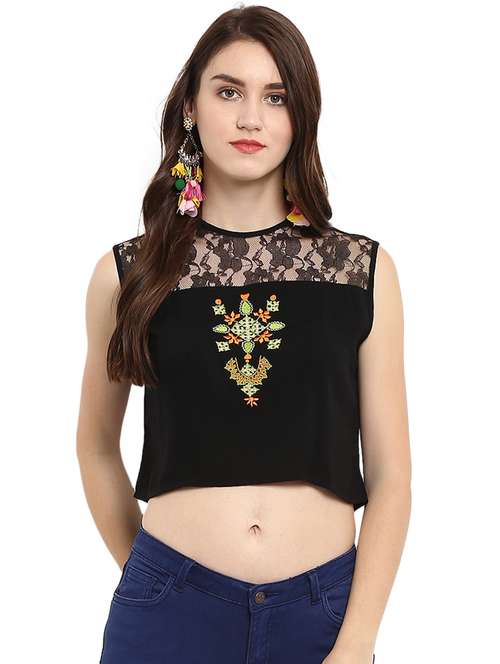 women embroidered crop top - 21742503 -  Standard Image - 0